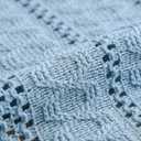 Artoid Mode Sky Blue Farmhouse Woven Rustic Hollow Table Runner, Seasonal Holiday Hollow Kitchen Dining Table Decoration for Home Party Decor 12x90 Inch