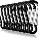 UPINS 100pack Aluminum Keychain Carabiner Spring Clip D Shape Hook Durable Sport Accessories