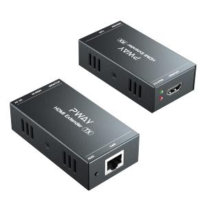HDMI Extender 165ft Over Single Cat5e/6 Ethernet, Extend 1080P@60Hz Video No Delay, Transmit Audio Video Synchronously, Support 3D, POC, EDID