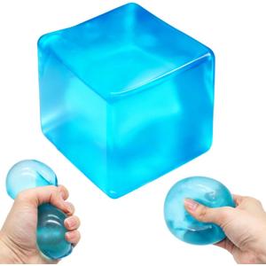 4 x Squishy Stress Cube for Adults, Sugar Squishy Slow Rising Squeeze Toys Nice Fidget Cube Sensory for Anxiety Stress Relief High Density Ice Squeeze Ball Cubes
