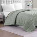 Casa Platino Quilted Blanket Full Size - Pre Washed - Soft & Lightweight- All Season Full Blanket - Premium Microfiber Down Alternative Bed Blankets - Mineral