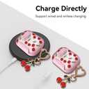 Compatible with AirPods Pro 3 Case with Safety Lock, Cute Pretty Aesthetic AirPods Pro 3 Case Cover with Keychain, Soft TPU Protective Shockproof Case for Women Girl