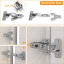 Chibery 10 Pack Half Overlay 3D Soft Close Concealed Hinge for Face Frame Door Frameless Door, Clip-on Plate, Self Closing Hidden Satin Nickel, 105 Open Angle Concealed Stainless Steel Hinges