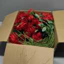 InnoGear 100 Pcs Red Roses Artificial Flowers, Fake Velvet Silk Rose Bulk Faux Flower for Decoration DIY Wedding Centerpieces Proposal Bridal Bouquets Shower Party Home Floral Decor (100, Red)