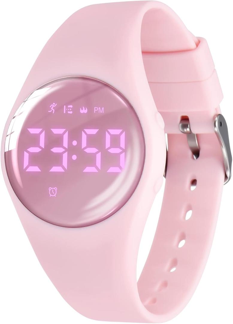 Kids Watches for Girls Boys Digital Sport Watch with Step Counter Pedometer Vibration Alarm Clock, No App Waterproof Fitness Tracker Kids Watch Boys Girls Teens Students Ages 5-16