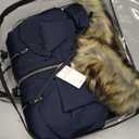 Women's Winter Thickened Down Jackets Long Down Coats Warm Parka with Hood (Deep Blue) Medium