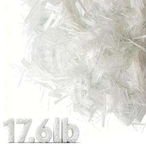 Fiberglass for Concrete Cement 17.6 LB Chopped Strand Fiberglass for Mortar Concretes Mix Reinforcement, Anti-Seepage and Cracking Concrete E-Glass Fibers 3/4" Length for Building Walls Garden Floor