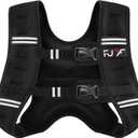 FUFF Weighted vest woman - 5lb/12lb/10lb/15lb/20lb/25lb/30lb Weights with Reflective Stripe, Weighted Vest for Men Women Strength Training Running Walking Jogging (Black)