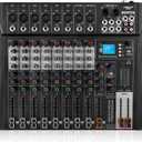 8 Channel Audio Mixer with Bluetooth, Professional DJ Mixer Board with 48V Phantom Power, USB Audio Interface & MP3 Player, Sound Mixing Console for Podcast, Home Studio, Live Streaming & Recording