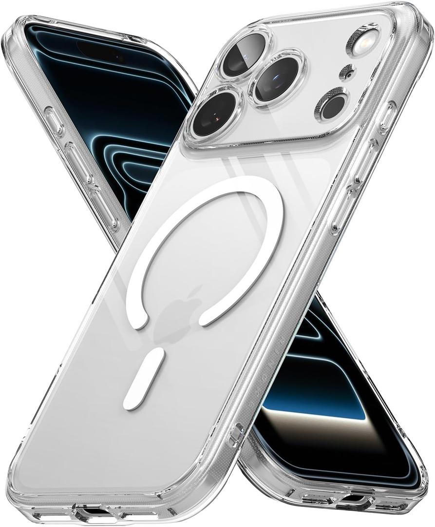 Ringke Fusion for iPhone 17 Pro Max Case [Compatible with MagSafe] UV Coating for Scratch & Discoloration Resistant, Shockproof Air Pockets - Magnetic Clear