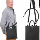 Rhino Valley Catheter Bag Holder, Foley Catheter Bag Covers with Adjustable Strap & Tube Cover, Nephrostomy Bag Holder with Storage Pocket, for Privacy, for Bed, Walker & Wheelchair, Black