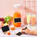 Didaey 74 Pcs Mimosa Bar Supplies 34 oz Plastic Carafe with Lids Drink Juice Carafe with Champagne Flutes Plastic Water Pitcher for Mimosa Bar with Wooden Chalkboard Tags Straws(Gold)