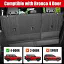 Rear Seat Back Cover Compatible with Ford Bronco 4 Door 2025 2024 2023 2022 2021, All-Weather Backrest Protector Cargo Mat Liner Interior Accessories