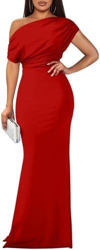 YMDUCH Women's Elegant Sleeveless Off Shoulder Bodycon Long Formal Party Evening Dress XL