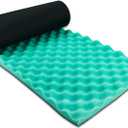 BXI Double Noise Blocker Sound Proof Foam, 39.4 X 13.4 X 1 inch Egg Crate Foam Rubber Sound Deadening Material, Sound Dampening Acoustic Panels for HVAC, Pipe, Machine, Window, Wall, Door (Green)