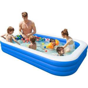 Inflatable Swimming Pool, Blow up Pool, Above Ground Swimming Pool for Family,Pool for Adults 120x 72 x 22 inch Full-Sized Inflatable Pool for Outdoors, Backyard