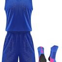 Boys Reversible Basketball Jersey Shirt and Shorts Team Uniform with Socks 9/10Y