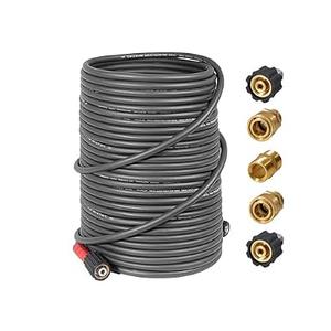 YAMATIC Upgraded Flexible Pressure Washer Hose 100FT 1/4", 3200 PSI Non-Kink Replacement with M22-14mm & 3/8" Quick Connect Adapters, Extension for Gas Power Washer Troy-Bilt Ryobi Honda Craftsman