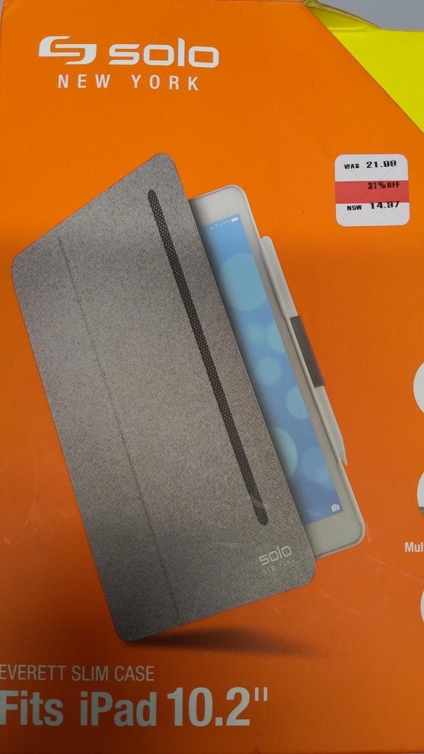 Solo New York iPad 10.2 Case - Gray, Slim, Stand, Stylus Holder