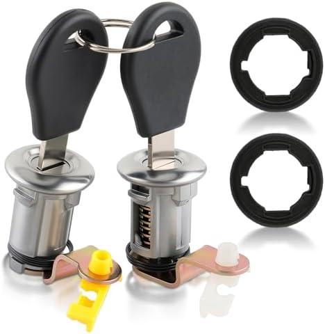 AUTOKAY 2Pcs Left & Right Door Lock Set W/Key Fit for Nissan Pickup Hardbody D21 Navara King Cab Pickup 1986-1998 Models Replace# 80600-01G25 80601-01G25