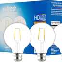 GE Refresh LED Light Bulbs, 40 Watt, Daylight, G25 Globe Bulbs, Clear, Medium Base (3 Pack)