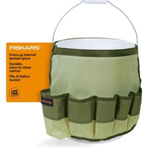 Fiskars Garden Tool Bucket Caddy 5 Gal, (Bucket and Tools Not Included)