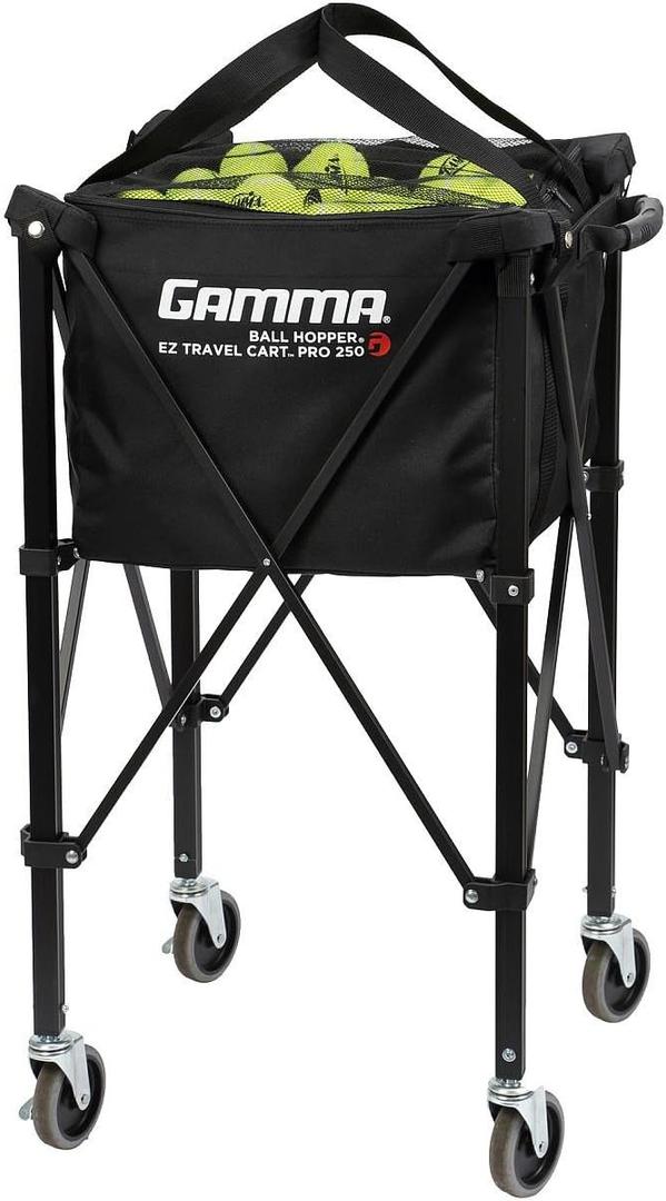 GAMMA Sports EZ Travel Cart, Tennis & Pickleball Hopper, Padel, Portable Compact Design, Sturdy Lightweight Construction, EZ Bags, 150 or 250 Capacity, Premium Carrying Case Included