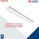 Lithonia Lighting 4 Foot LED Light Fixture, Low-Profile LED Wraparound Flush Mount Ceiling Light, 3500K Neutral White, 120V, 48-Inch (FMLWL 48 835)