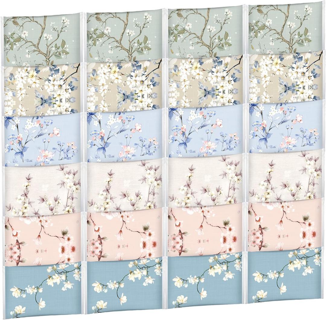 24 Packs Travel Size Tissue Pocket Slim Pack Facial 3 Ply Wallet Size Pocket Tissues for Travel Wedding Party Favors, 6 Styles(Colored Flowers)