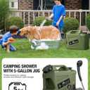 Portable Camping Shower with Water Jug, Electric Rechargeable Camping Shower, 5-Gallon Food Grade Water Containers, Outdoor Camp Pump for Hiking Beach, Travel, Pet Bath