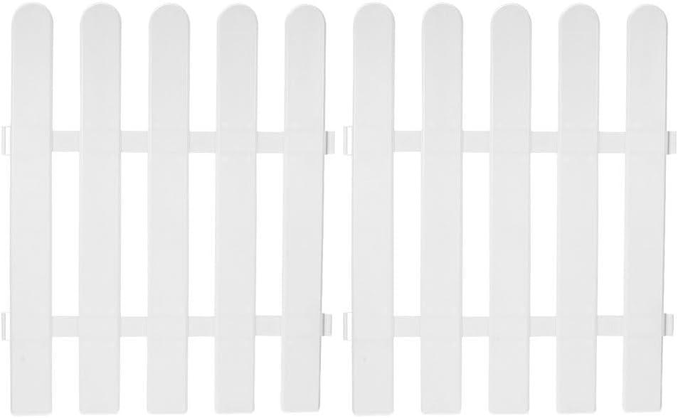 Milisten White Garden Fence 2-Pack Plastic Decorative Lawn Edging Border for Flower Beds and Pathways Lightweight Easy Installation