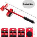 Heavy-Duty Furniture Moving Tool with Wheels, Featuring a Height-Adjustable Lifting Lever and Four-Wheel Sliders, Suitable for Sofas, refrigerators, and Washing Machines. (Blue)