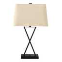 Monarch Specialties I 9638 LightingTable Lamp, USB Port Included, Black Metal, Beige Shade, Transitional