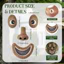 Hollowfly Tree Face Decor Outdoor Tree Faces Trees Yard Art Statues Garden Cute Funny Creative Decoration for Indoors Outdoor Garden Decoration(Smiling Style)