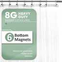 Barossa Design Long Shower Curtain Liner 78" Height - 6 Magnets & 8G Heavy Duty PEVA, Waterproof, PVC Free, Metal Grommets, Clear, 72x78