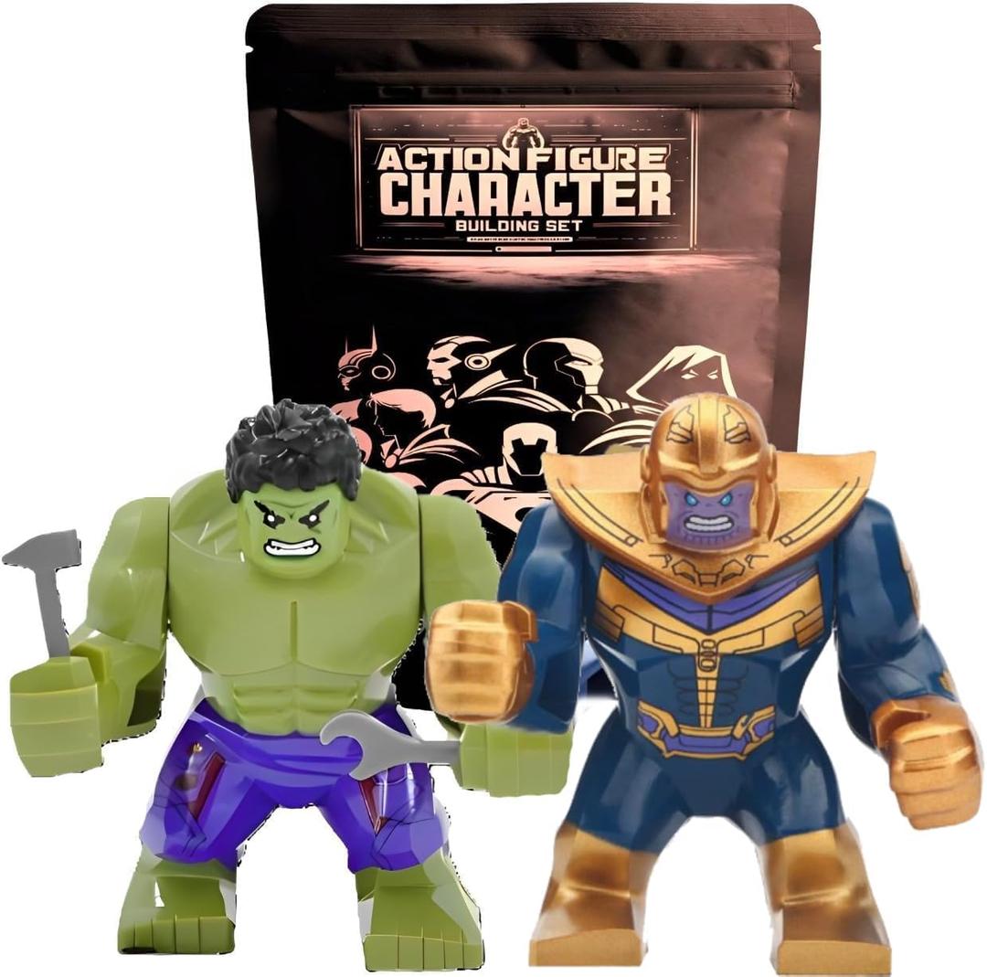 HuIk vs thano s Large Action Figure Toy Set - 2pcs | Compatible with Major Building Block Brands | Great Gift for Kids Toddler Preschool | 3 Inches Tall