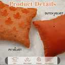 Tudomro 4 Pcs Thanksgiving Maple Leaves Throw Pillow Covers Fall Pillow Covers 18 x 18 Inch 3D Embroidered Soft Faux Fur Pillowcase for Thanksgiving Gifts Autumn Sofa Couch Bed Home Decor (Orange)