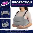 YESINDEED Post Mastectomy Pillow – Recovery Cushion with Strap, Shoulder Loops & Gel Pack – Charcoal Gray Support Pillow for Breast, Heart, C‑Section & Hysterectomy Recovery (Grey)