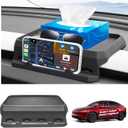 2026 Tesla Behind Screen Storage Box Model Y Juniper Model 3 Highland Non-Slip Sunglass Phone Tissue Card Holde Model Y/3 Accessories Center Console Dashboard Hidden Organizer Tray