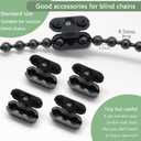 FQTANJU 10 Yards Black Plastic Roller Blind Bead Chain Cord with 12 PCS Connector Clips Replacement Repair Fittings Parts for Vertical Shades Roman Shades Roller Shade Blind