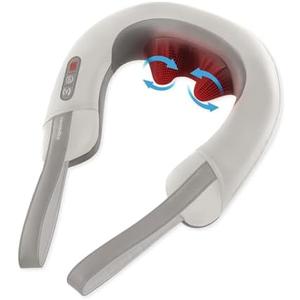 Homedics Neck Massager with Heat - Pro Therapy Elite Portable, Adjustable Shiatsu and Vibration Massage, Tan