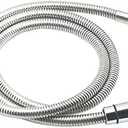 Gnimauhz Stainless steel chrome surface surface pull-out shower pipe, special removable bathtub hose for bathtub faucet Replacement, 2 meters length with adapter