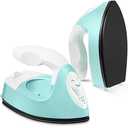 Honoson Mini Craft Iron Mini Heat Press Small Iron 3.93 x 2.36 x 2.76 in Portable Handy Tiny Flatiron with Charging Base Accessory for Fuse Bead Patch DIY Heat Transfer Vinyl (Mint Green)