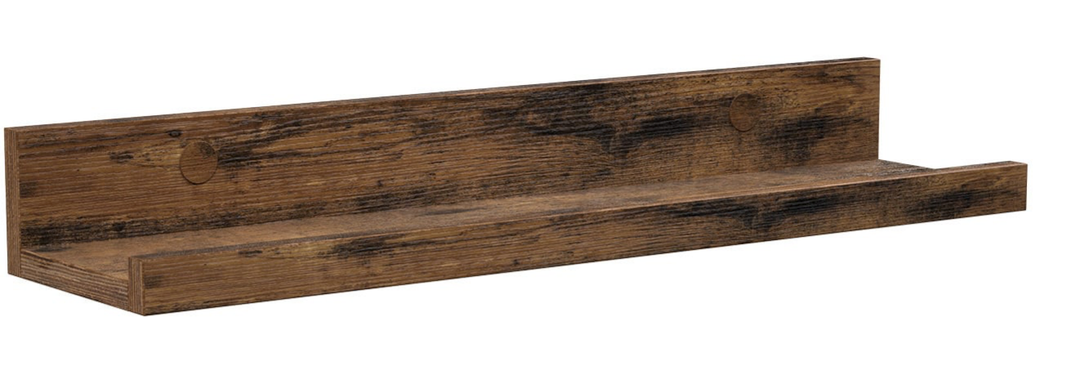  Floating Shelves for Wall,Wooden Wall Shelves with for Bathroom Decor, Bathroom Organizers and Storage, Over Toilet Shelves for Toilet Paper-Black, 16 x 5 inches, 4 