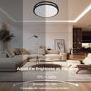 16inch LED Flush Mount Ceiling Light Fixture Dimmable Matte Black, Easy Install LED Ceiling Lamp Fixture Without Flicker, Super Bright 48W 4800LM 5CCT Warm to White Light 3000K to 6000K 2-Pack