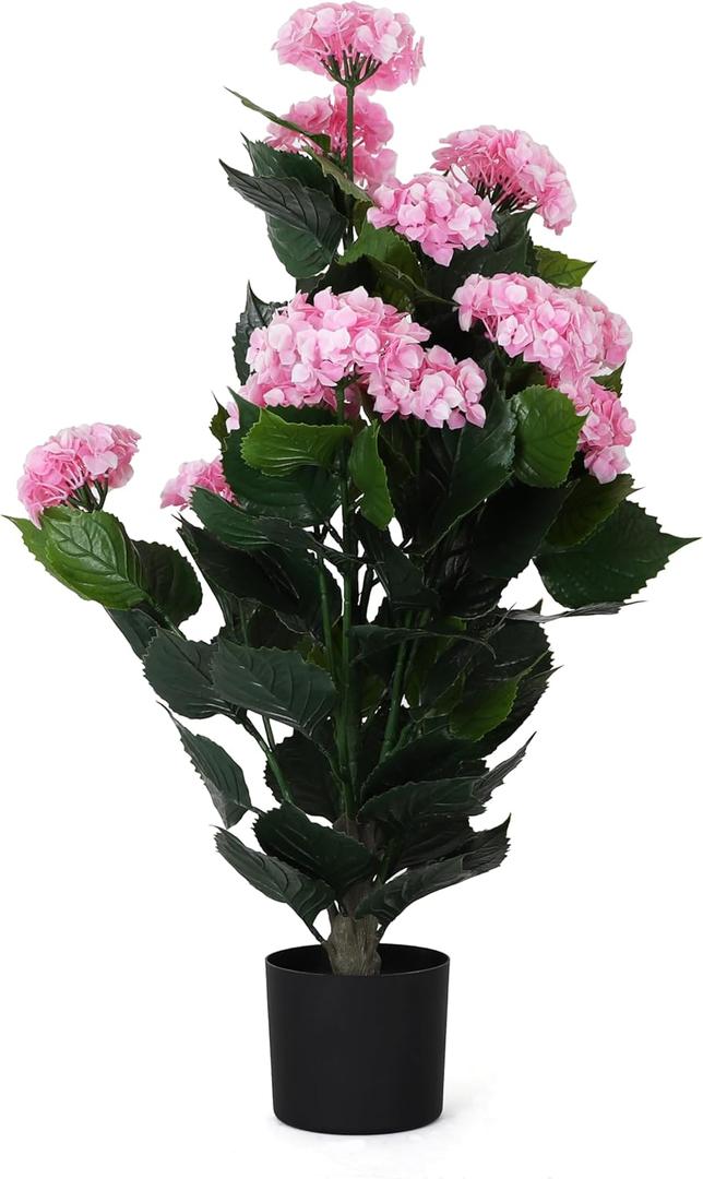 Artificial Lilacs - Fake Lilac Plant with Real Touch Flowers - Faux Lilac with Long Stem Artificial Flowers - Potted Lilac/Plastic Lilac Fake Flowers - (Medium, Pink Lilac)