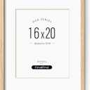 Minimalist 16x20 Frames with Mat for 11x14, Natural Solid Oak Wood 16x20 Frame, Lightweight for Wall Mounting(Single, Oak)