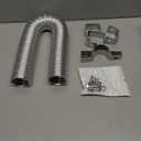 Zonon Outside Air Kit for Pellet Stoves Includes 2 x 60" Aluminum Flex Pellet Stove Pipe 2 Pcs Mounting Brackets and Hex Screws