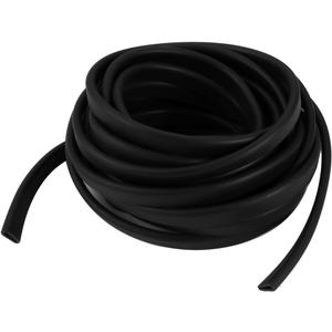 5M Long 2mm Groove Wide 10mm Height Rubber Hollow Air Sealed Seal Strip Black