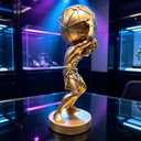 Gold Greek Atlas Holding World Statue Large Sculpture Figurine Home Office Living Room Desktop Display Decor Decorative Decoration 16.5 Inch